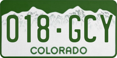 CO license plate 018GCY