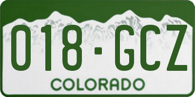 CO license plate 018GCZ