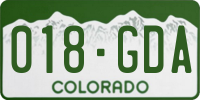 CO license plate 018GDA