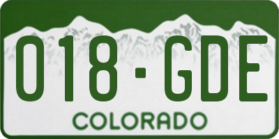 CO license plate 018GDE