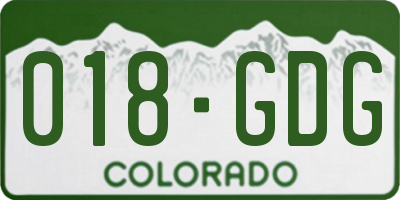 CO license plate 018GDG