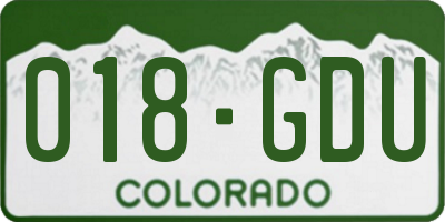 CO license plate 018GDU