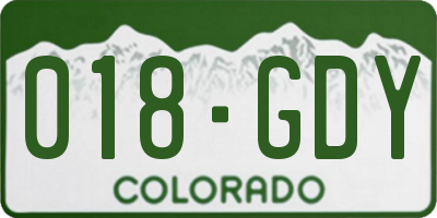 CO license plate 018GDY