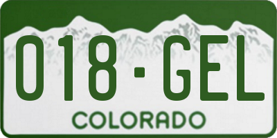 CO license plate 018GEL