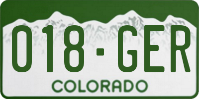 CO license plate 018GER