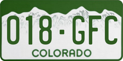 CO license plate 018GFC