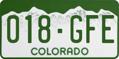 CO license plate 018GFE