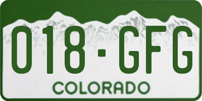 CO license plate 018GFG