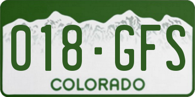 CO license plate 018GFS