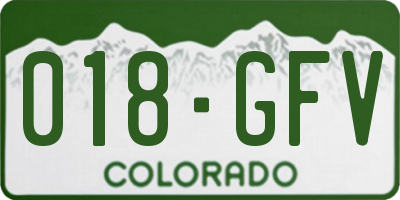 CO license plate 018GFV