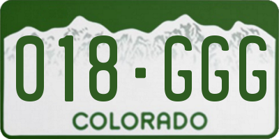CO license plate 018GGG