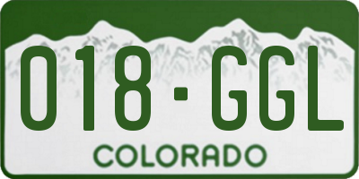 CO license plate 018GGL