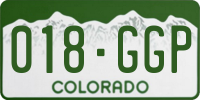 CO license plate 018GGP