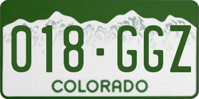 CO license plate 018GGZ