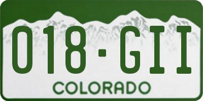 CO license plate 018GII