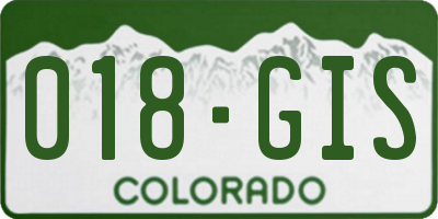 CO license plate 018GIS