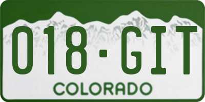 CO license plate 018GIT