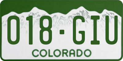 CO license plate 018GIU