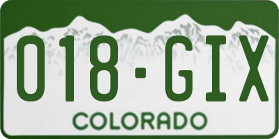 CO license plate 018GIX