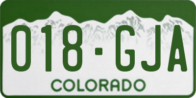 CO license plate 018GJA