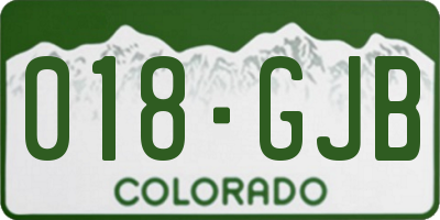 CO license plate 018GJB