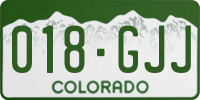 CO license plate 018GJJ