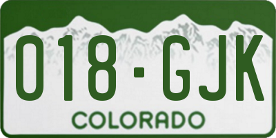 CO license plate 018GJK