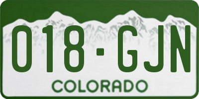 CO license plate 018GJN