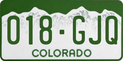 CO license plate 018GJQ