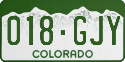 CO license plate 018GJY