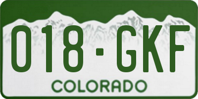CO license plate 018GKF