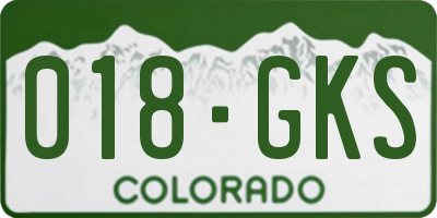 CO license plate 018GKS