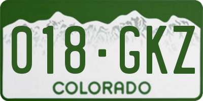 CO license plate 018GKZ