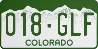 CO license plate 018GLF