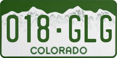 CO license plate 018GLG