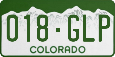 CO license plate 018GLP