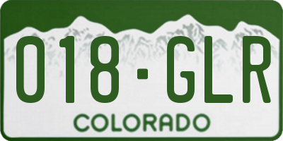 CO license plate 018GLR