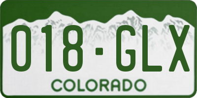CO license plate 018GLX
