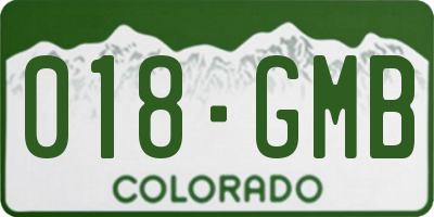 CO license plate 018GMB