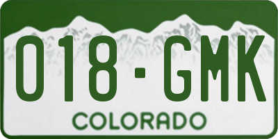 CO license plate 018GMK
