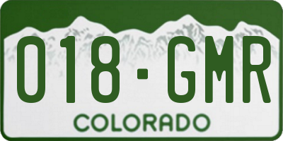 CO license plate 018GMR