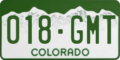 CO license plate 018GMT
