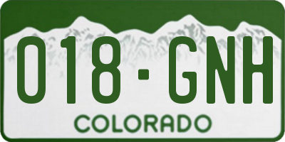 CO license plate 018GNH
