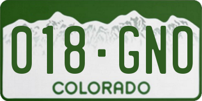 CO license plate 018GNO
