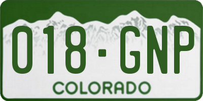 CO license plate 018GNP