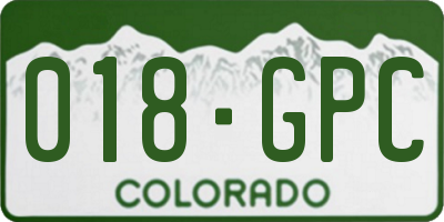 CO license plate 018GPC