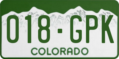 CO license plate 018GPK
