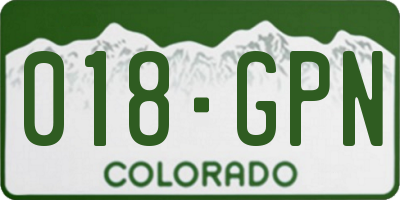 CO license plate 018GPN