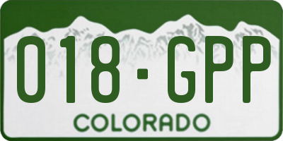 CO license plate 018GPP