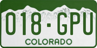 CO license plate 018GPU